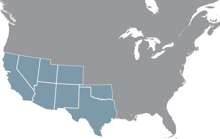Map West South West USA