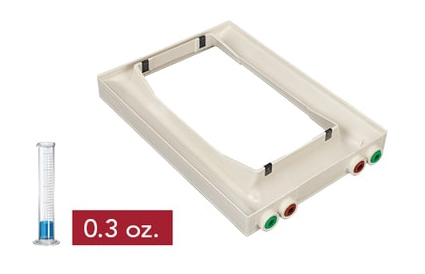 Comparison of two plastic pans. One with mold and one without mold using microban technology.